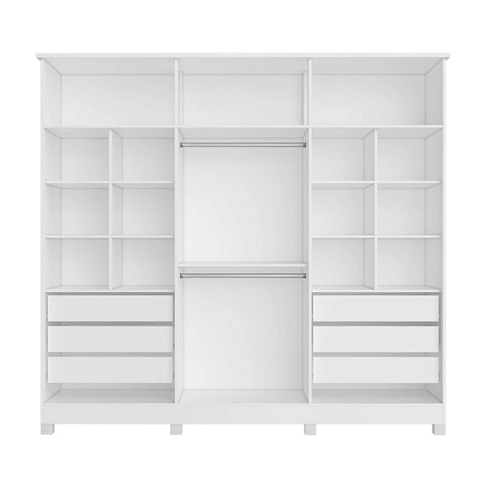 Guarda-Roupa Casal 100% MDF 6 Portas Bianchi, Bianca, Branco