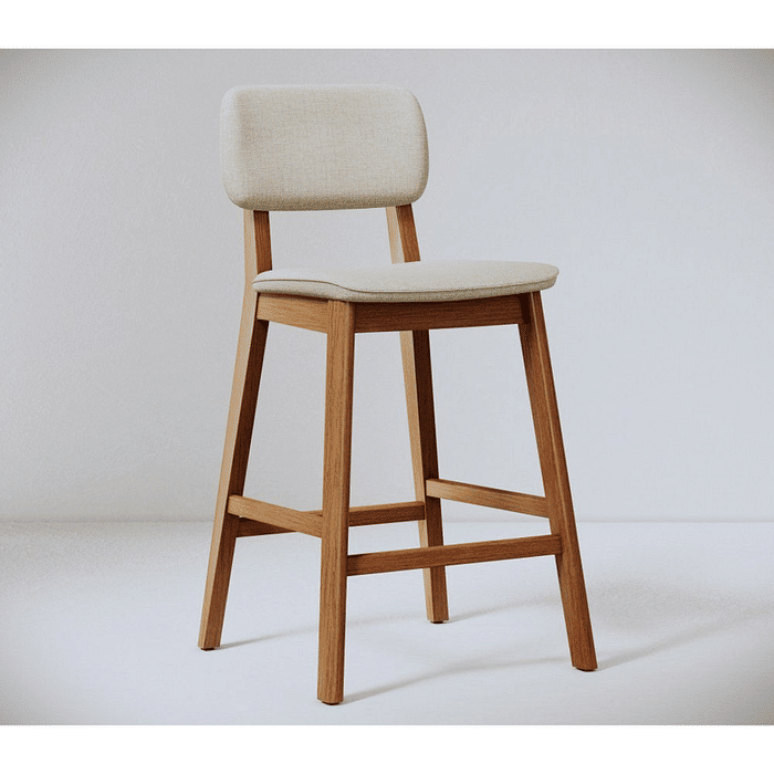 Banqueta Imcal Classic - Estrutura em Madeira Maciça -  Linho/Nature