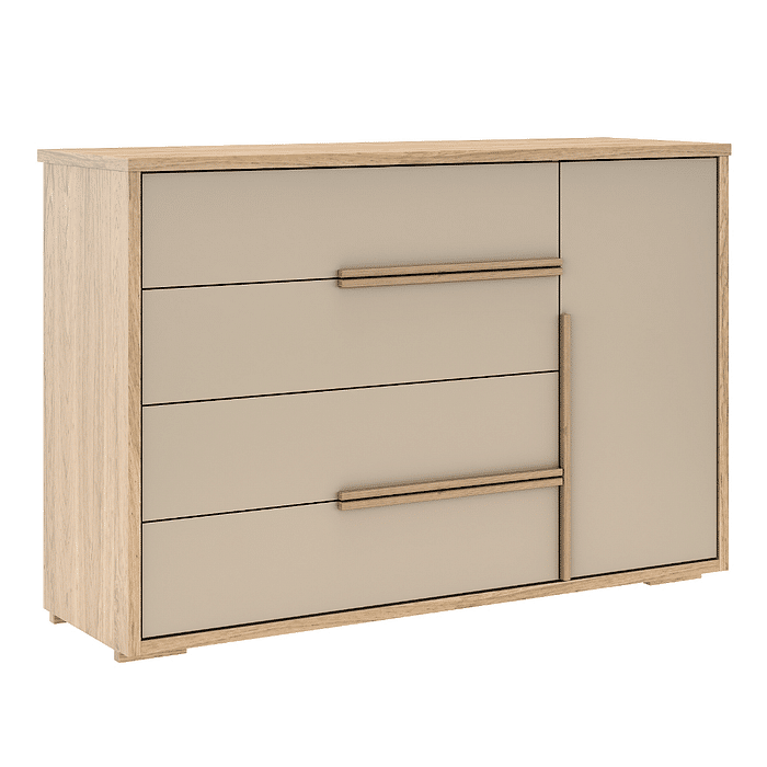 Cômoda Sapateira Concept Robel 4 Gavetas 1 Porta Hanover/Fendi 100% MDF