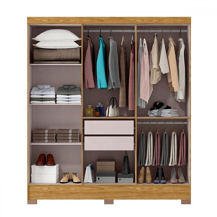 Guarda-Roupa Casal 6 Portas MX Móveis Gliese Marrocos/Off White