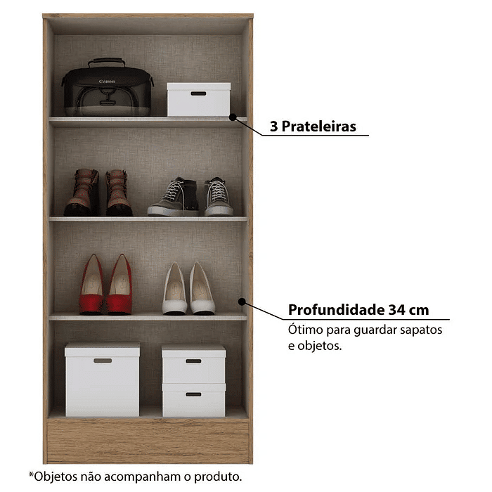 Armário Multiuso Henn Briz B14 - 2 Portas - Rústico