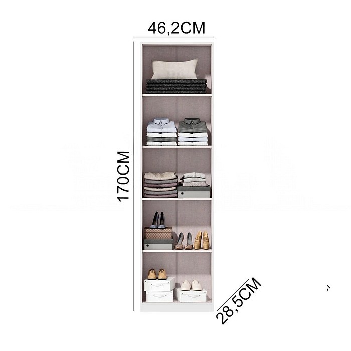 Armário Multiuso com 2 Portas Elara MX Móveis Branco com Pés