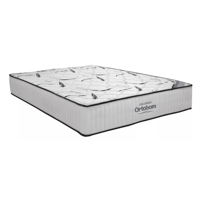 Colchão Ortobom Highfoam Espuma HR 45 Casal Cinza e Branco 138x188x28