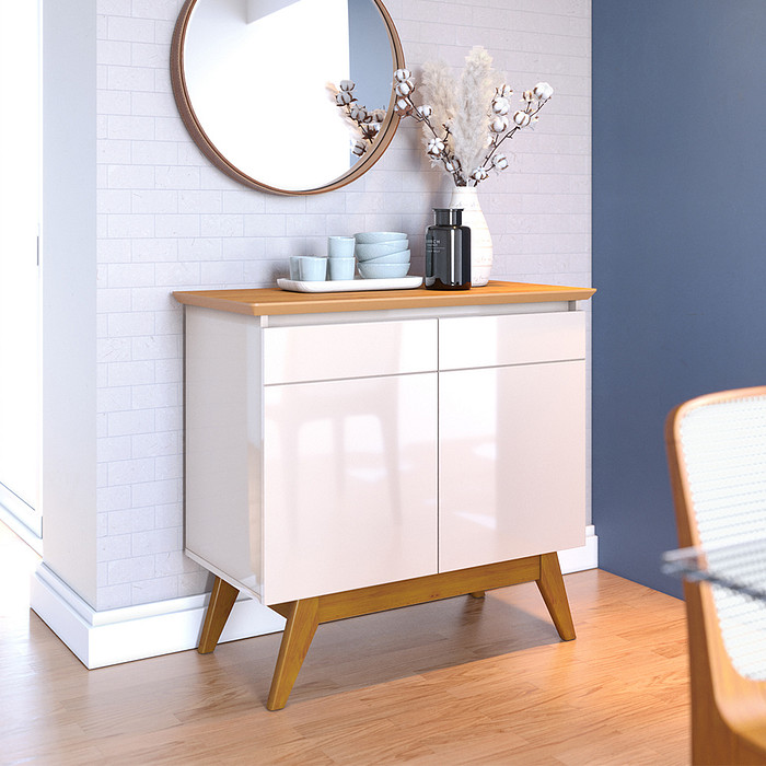 Buffet para Sala 2 Portas Imcal Classic Off White/Nature