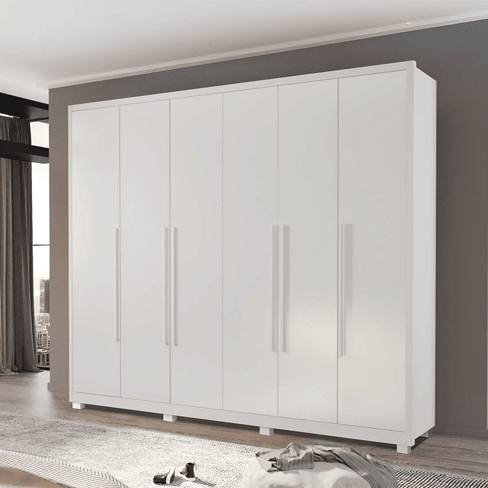 Guarda-Roupa Casal em MDF 6 Portas Bom Pastor Big Mary 2.7 - Branco
