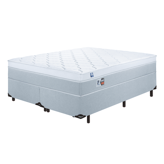 Conjunto Base e Colchão Casal Queen Fit 33 158x198x55cm Sonos Colchões Cinza/Branco