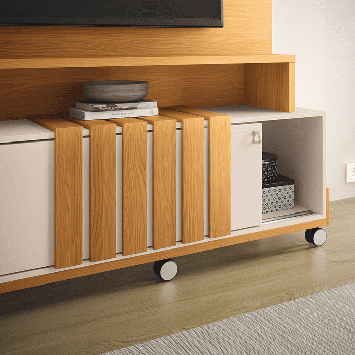Estante Home TV 65 Polegadas HB Móveis Bold Cinamomo/Off White
