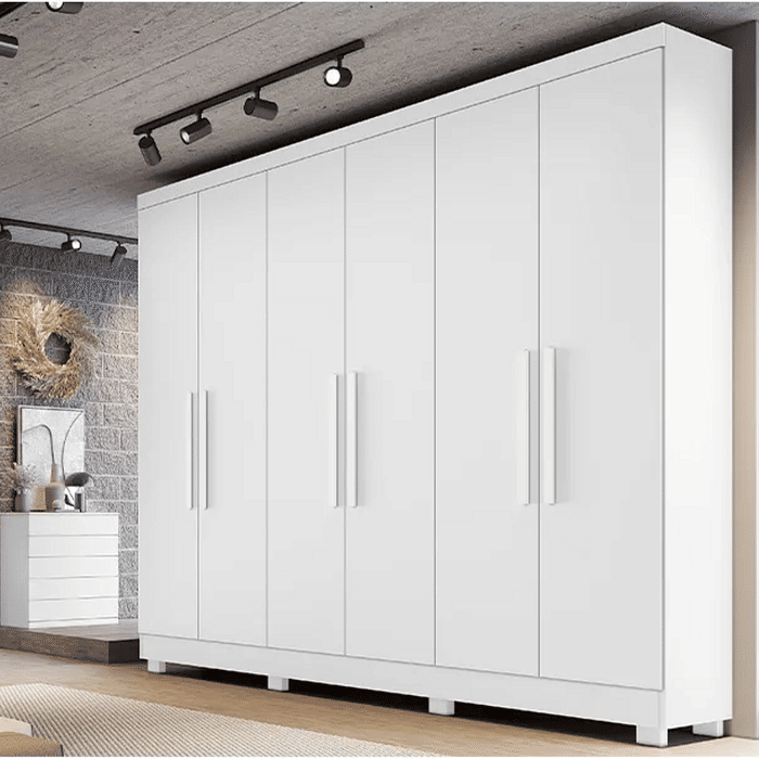 Guarda-Roupa Casal 6 Portas Sergipe Branco - Bianchi 