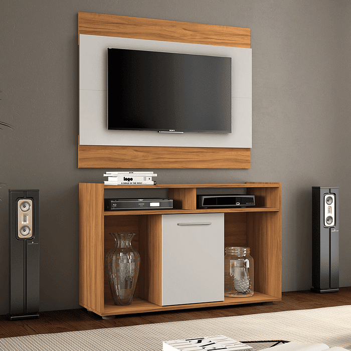 Rack com Painel TV até 43 Polegadas Show Notável Freijo/Off White