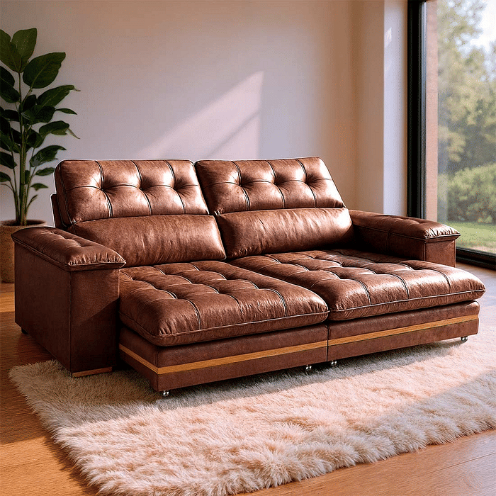 Sofá Retrátil e Reclinável Avila 290cm com Molas 9102 - Bom Pastor