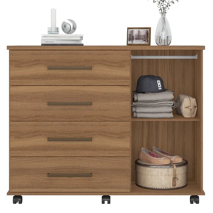 Cômoda Flora Demóbile 4 Gavetas e 1 Porta – Amendola Touch