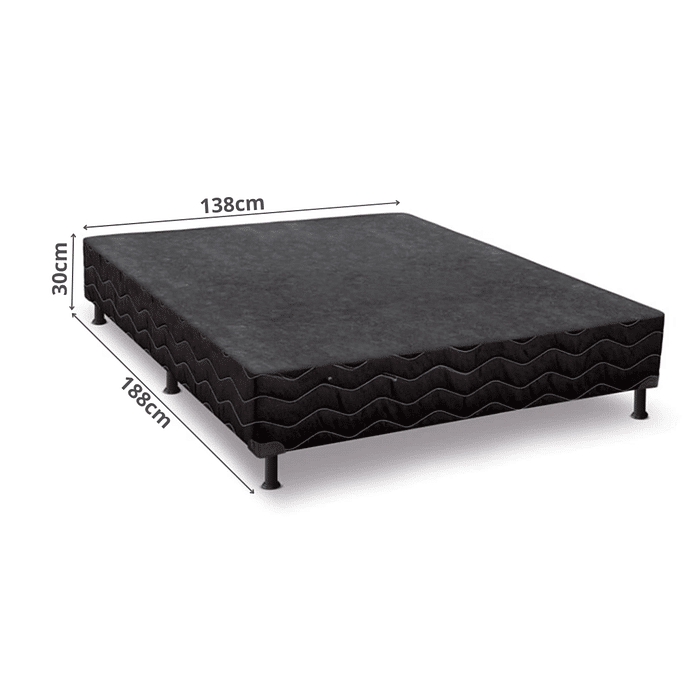 Base Box Casal Reconflex Somie Flex 138x188x30 Preta 