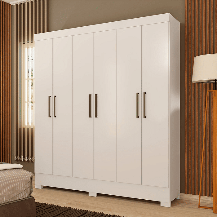 Guarda-Roupa Casal 6 Portas Demóbile Verso Branco