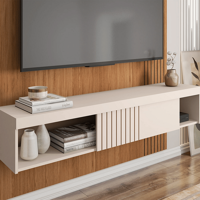 Painel para TV 65 Polegadas Jade 1.5 Caemmun Freijó/Off White