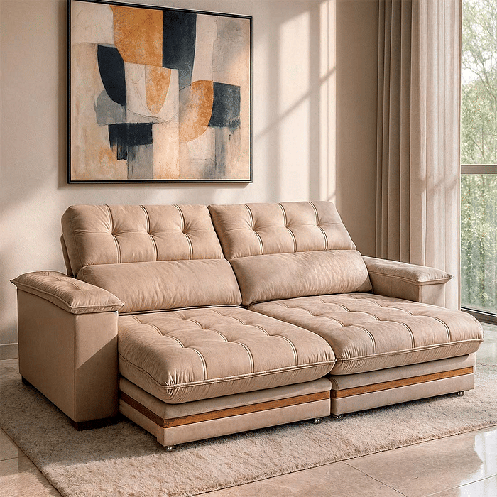 Sofá Retrátil e Reclinável Avila 290cm com Molas 3001 - Bom Pastor