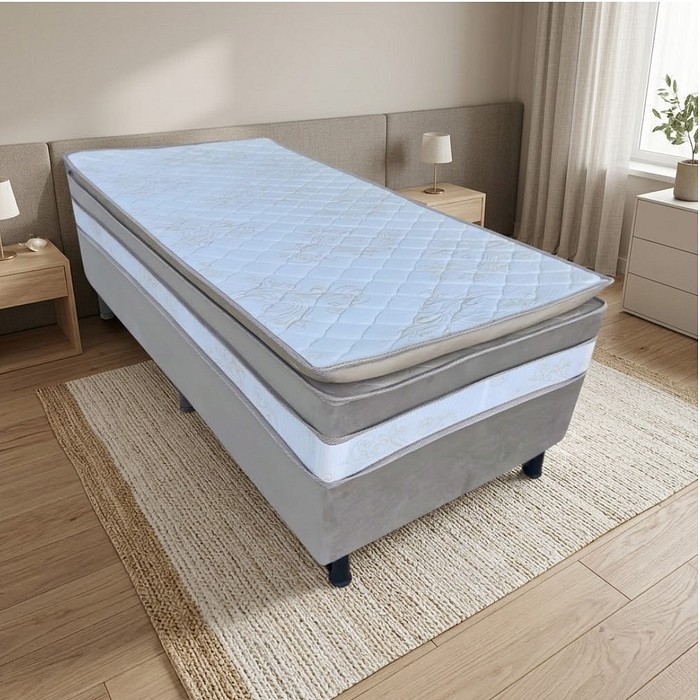 Cama Box Solteirão Conjugada 96x203x57 Charm Premium - Malu Estofados