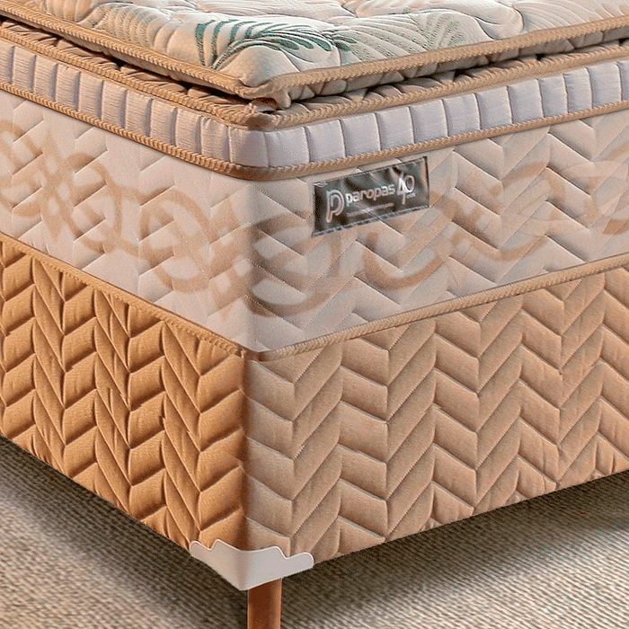 Conjunto Cama Box King Size Recordare Bambo Casal 193cm com Molas Ensacadas - Paropas