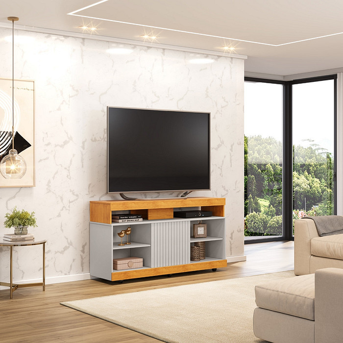 Rack para Sala TV até 50 Polegadas Dili Cedro/Bali - DJ Móveis