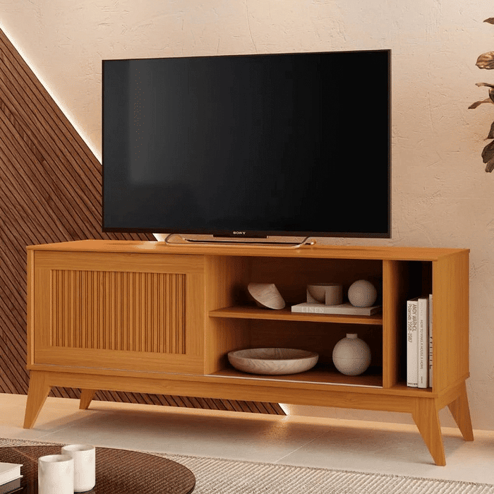 Rack para TV até 55 polegadas 1 Porta de Correr EDN Aruba - Cedro 