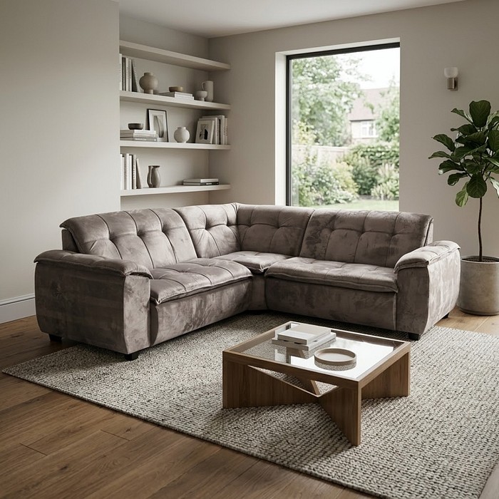 Sofá de Canto Lara 3 Peças 245x245cm 5 Lugares Mola Bonnel - Cinza