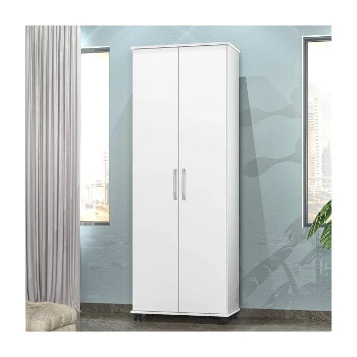 Armário Multiuso Arezzo 2 Portas com Rodízios – J&A Móveis – Branco