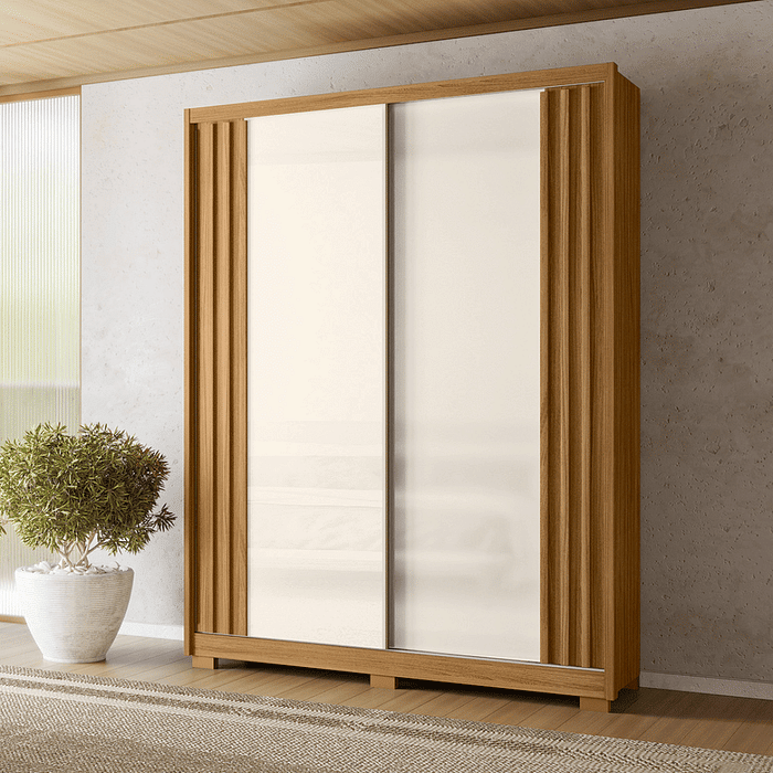 Guarda-Roupa 2 Portas de Correr Colorado - Freijo/Off White - Moval 