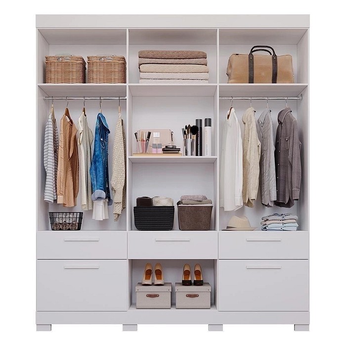 Guarda-Roupa Casal em MDF 6 Portas Panan Porto Branco