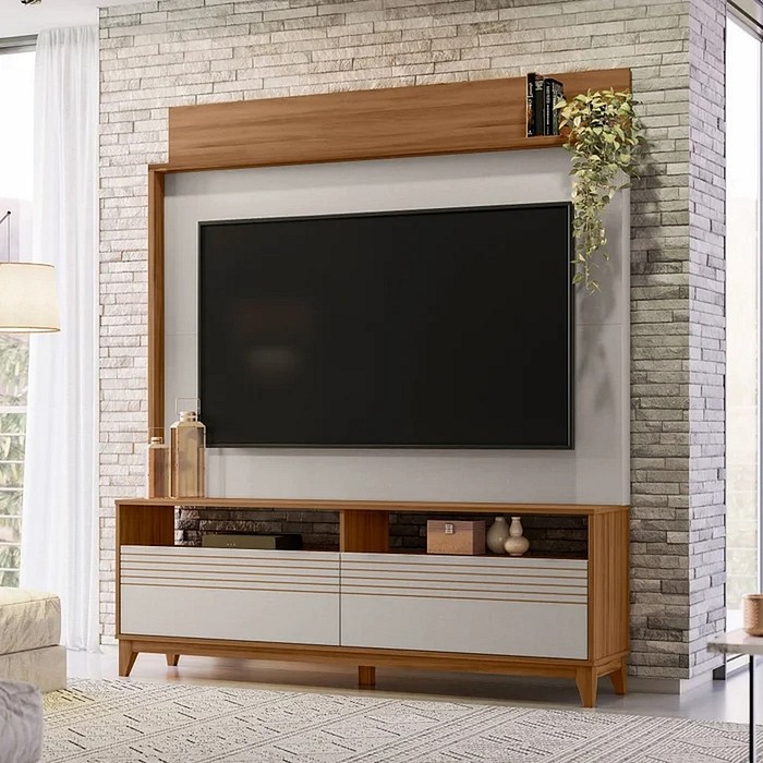 Estante Home Para Tv Até 65 Polegadas NT1300 Freijo/Off White Notável Móveis