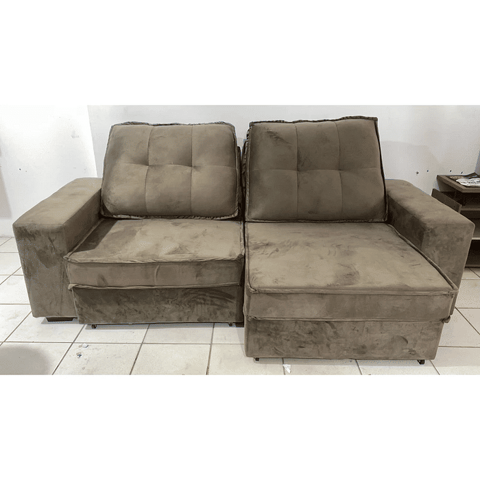 Sofá Retrátil e Reclinável Austrália 230cm Somopar Marrom