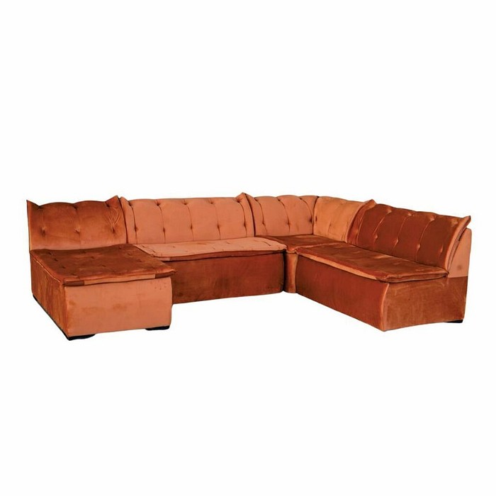 Sofá de Canto Malu com Chaise Fenix 4 Módulos Cacau