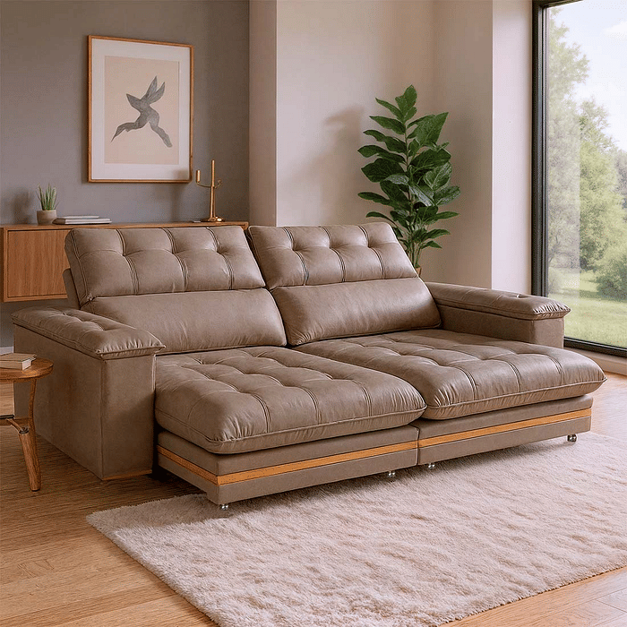 Sofá Retrátil e Reclinável Avila 290cm com Molas 3010 - Bom Pastor