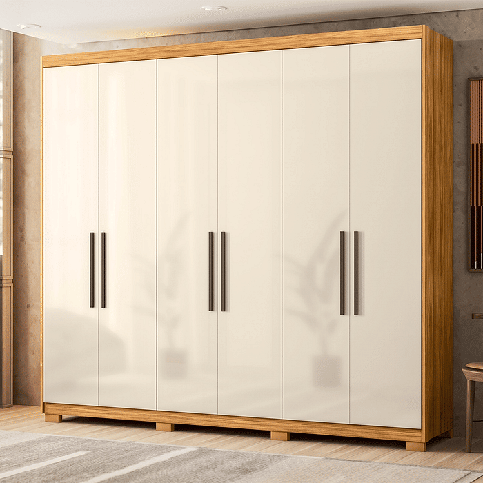 Guarda-Roupa Venice 6 Portas 100% MDF Demóbile - Cinamomo/off White