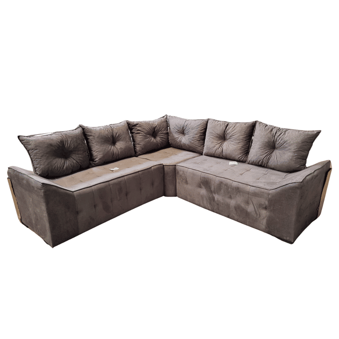 Sofá de Canto Charme Marrom Malu Estofados