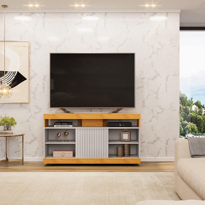 Rack para Sala TV até 50 Polegadas Dili Cedro/Bali - DJ Móveis