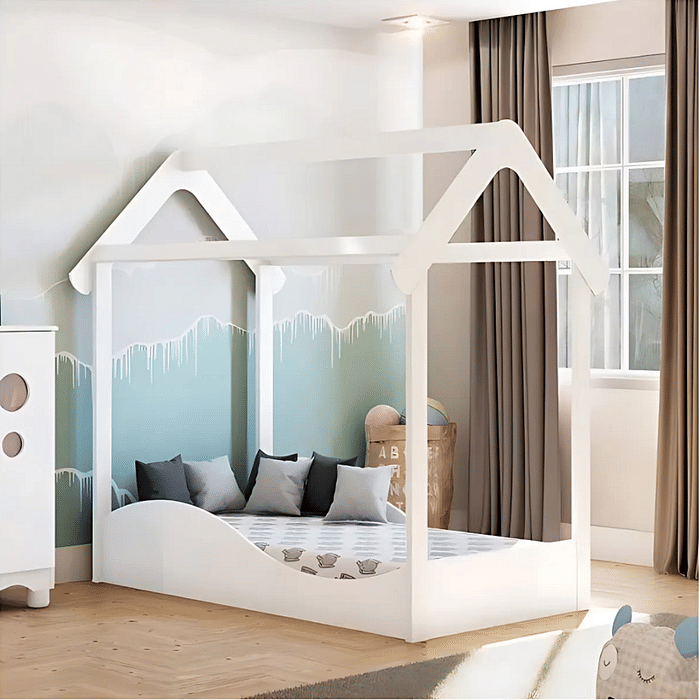 Mini Cama Montessoriana Uli Branco Brilho - Peroba Móveis