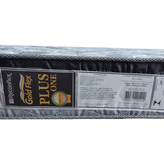 Colchão Solteiro Gold Flex EPS 88x188x18 - Reconflex