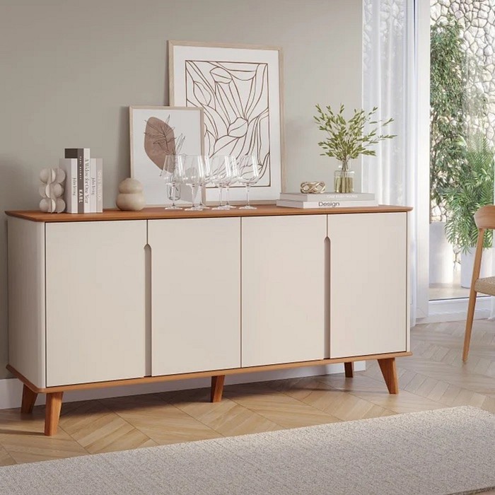 Buffet Cimol Serena 100% MDF Cinamomo e Off White