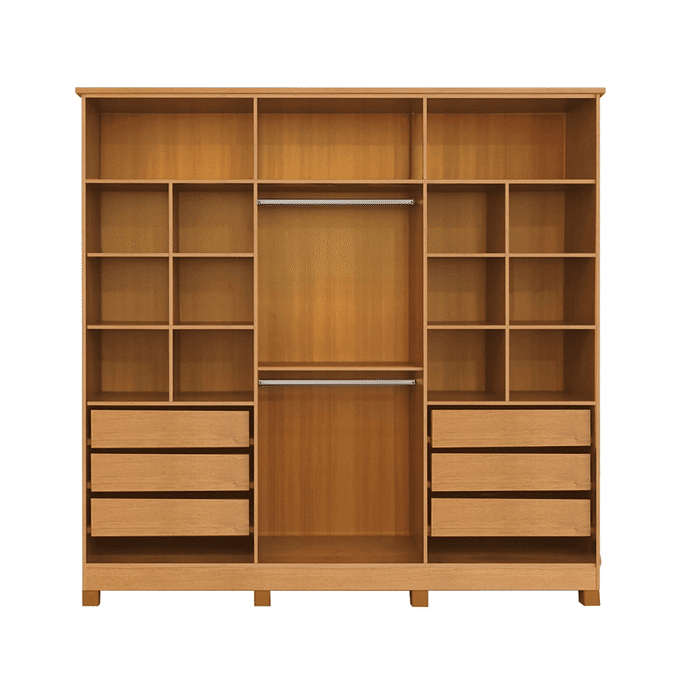 Guarda-Roupa Casal 100% MDF 6 Portas Bianca com Pés - Naturall - Bianchi