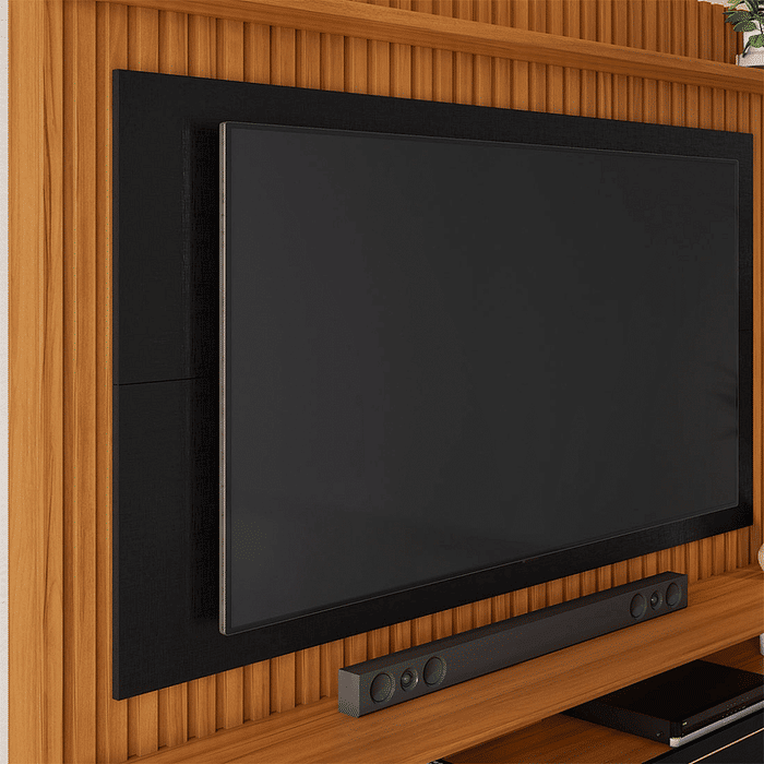 Estante Home Ripado para TV até 60 Polegadas NT1340 Notável Móveis Freijó/Preto Tx