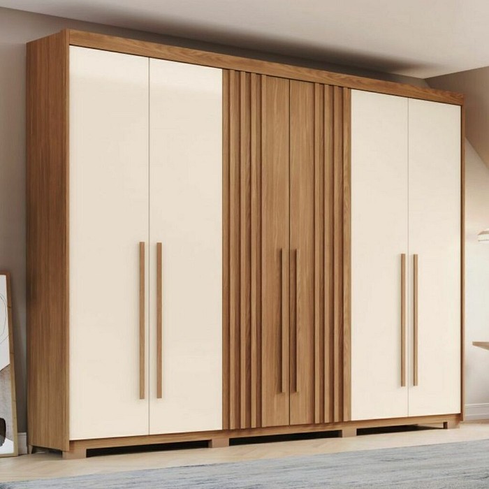 Guarda-roupa Casal Norton 6 Portas Nature/Off - Henn