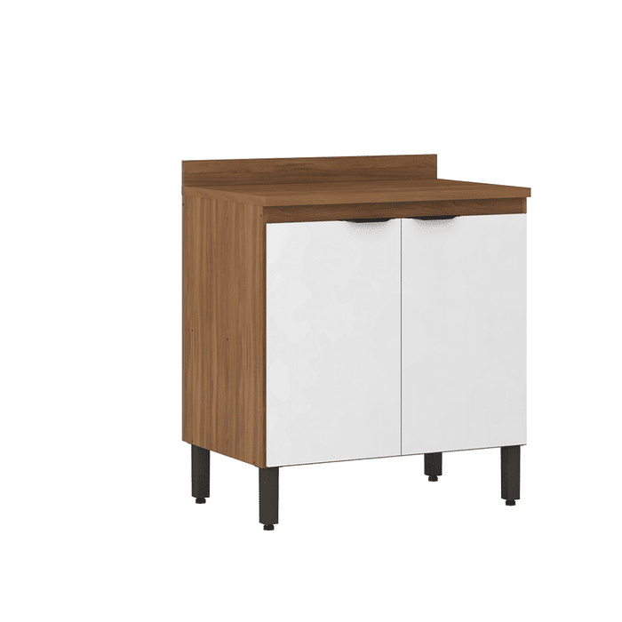 Balcão de Cozinha com Tampo, Firenze 80cm - Demobile - Amêndoa/Branco