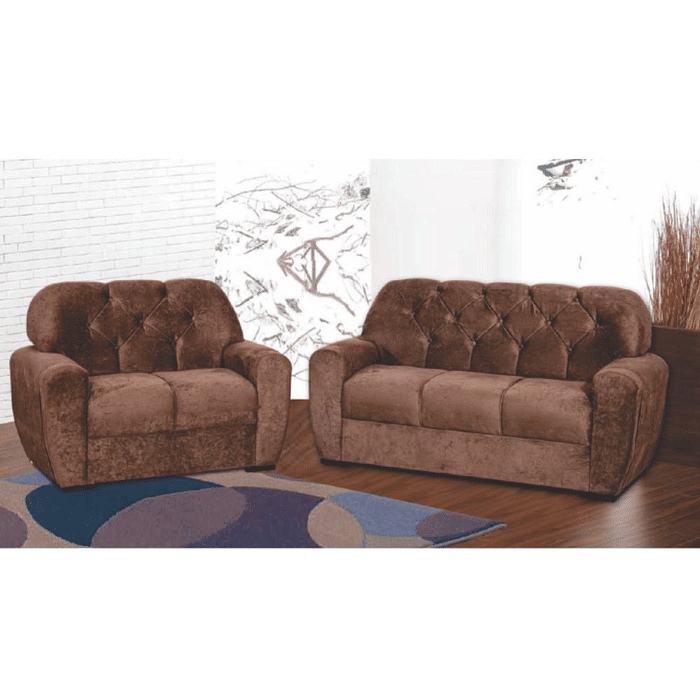 Sofá 3 e 2 Lugares Isis Marrom Malu Estofados