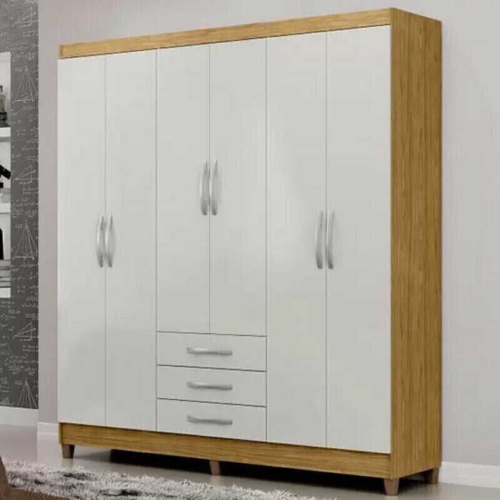 Guarda-Roupa Casal 6 Portas Mx Móveis Toledo Marrocos / Off White