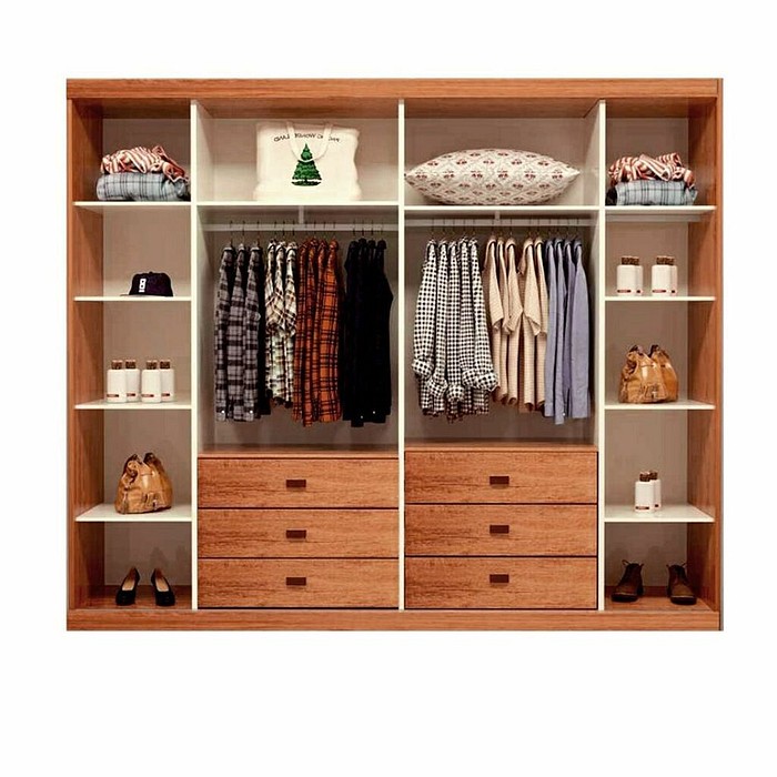 Guarda-Roupa Casal em MDF 6 Portas Bom Pastor Mary Naturall