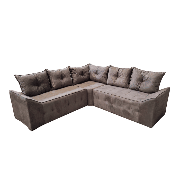 Sofá de Canto Charme Marrom Malu Estofados
