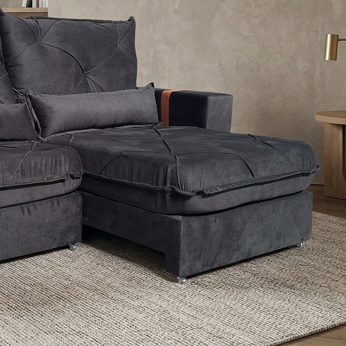 Sofá Retrátil Reclinável Imperador 2,00m Pillow Top de 20cm Inca 17  - Preto