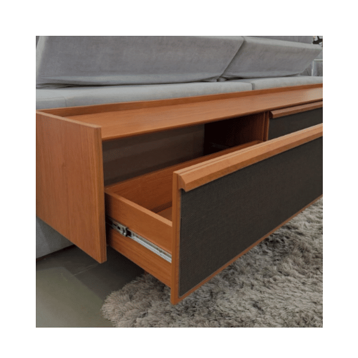 Rack Dune 3G 2.6 para Sala em Madeira Maciça e MDF, Cor Nature, 3 Gavetas - Imcal