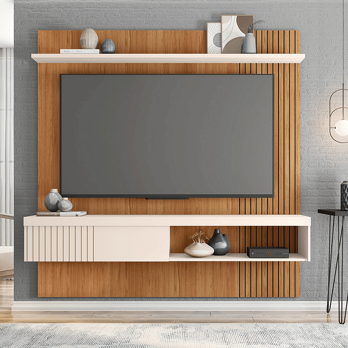 Painel para TV 65 Polegadas Jade 1.8 Caemmun Freijo/Off White