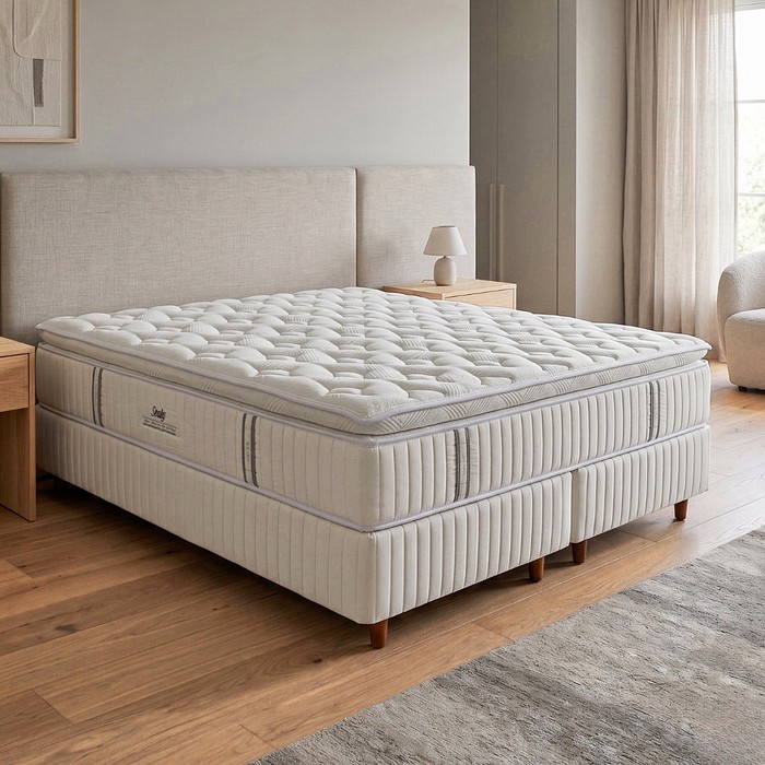 Conjunto Box Queen Sealy ComFort Gel Molas Ensacadas Plumatex 158x198cm