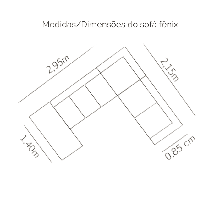 Sofá de Canto Malu com Chaise Fenix 4 Peças Marrom